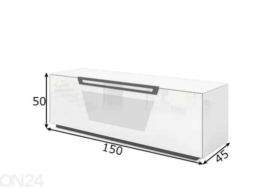 TV-taso pyörillä Venti 150 cm