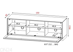 TV-taso pyörillä Venti 150 cm