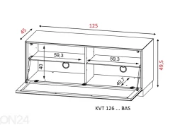 TV-taso pyörillä Venti 125 cm