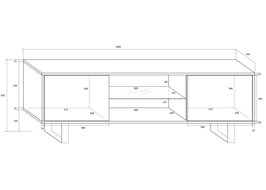 TV-taso Rossca 160 cm