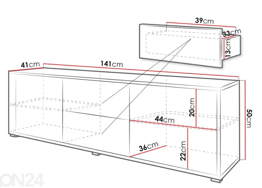 TV-taso Roya 141 cm