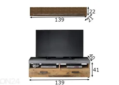 TV-taso + seinähylly Indy