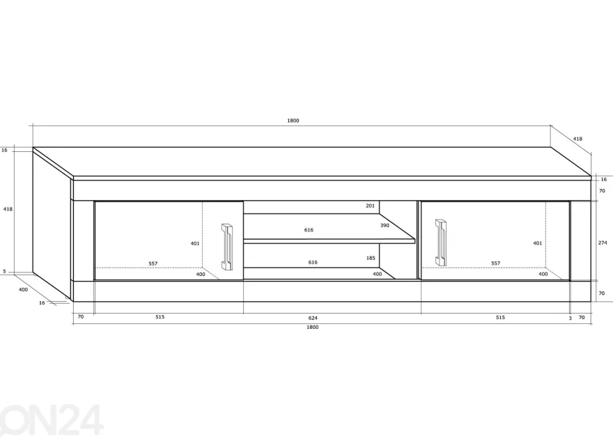 TV-taso Skibbereen 180 cm