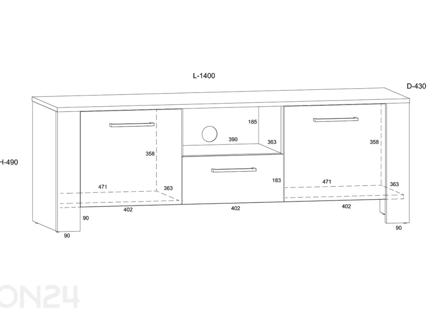 TV-taso Slide 140 cm