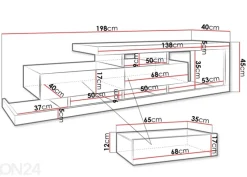 TV-taso Tuskana 198 cm