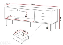 TV-taso Valerio 150 cm
