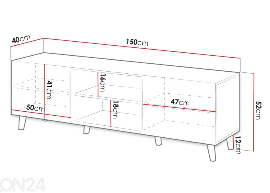 TV-taso Vamos 150 cm