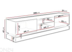 TV-taso Zarp 200 cm