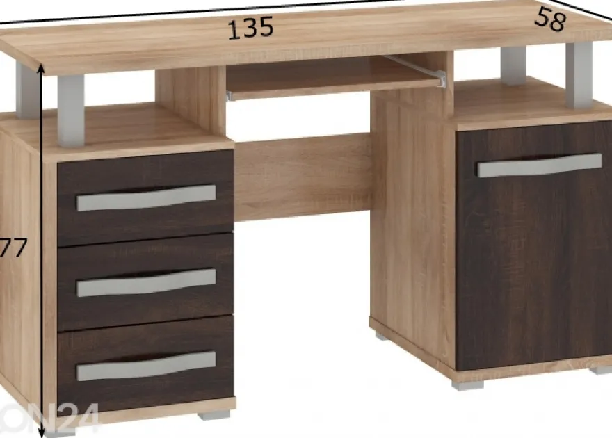 Työpöytä Cloghroe 135 cm