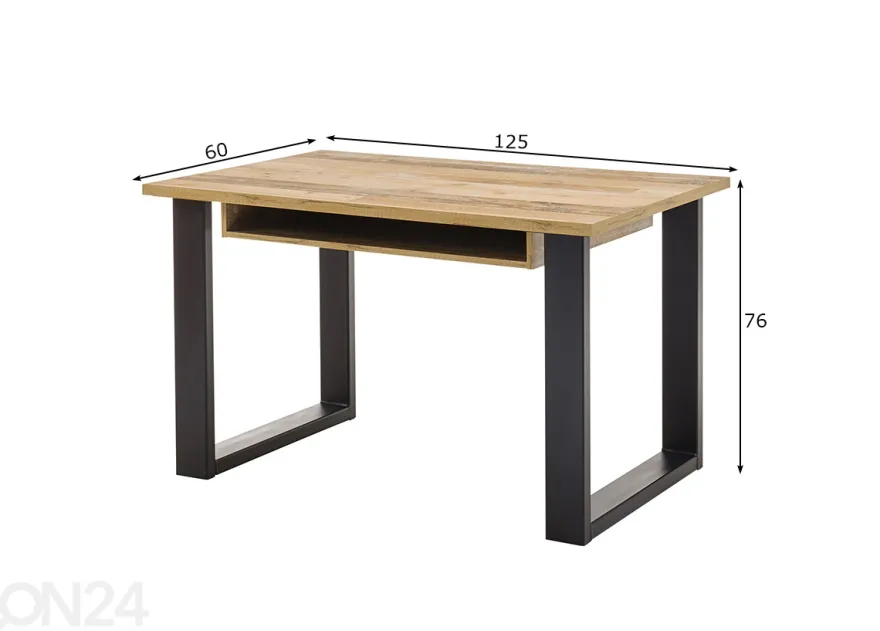 Työpöytä Sherwood 60x125 cm