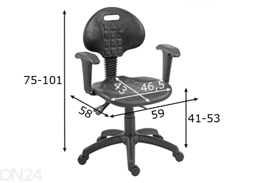 Työtuoli PU Asyn musta