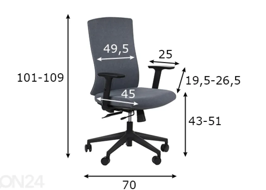 Työtuoli Tono, grafiitti