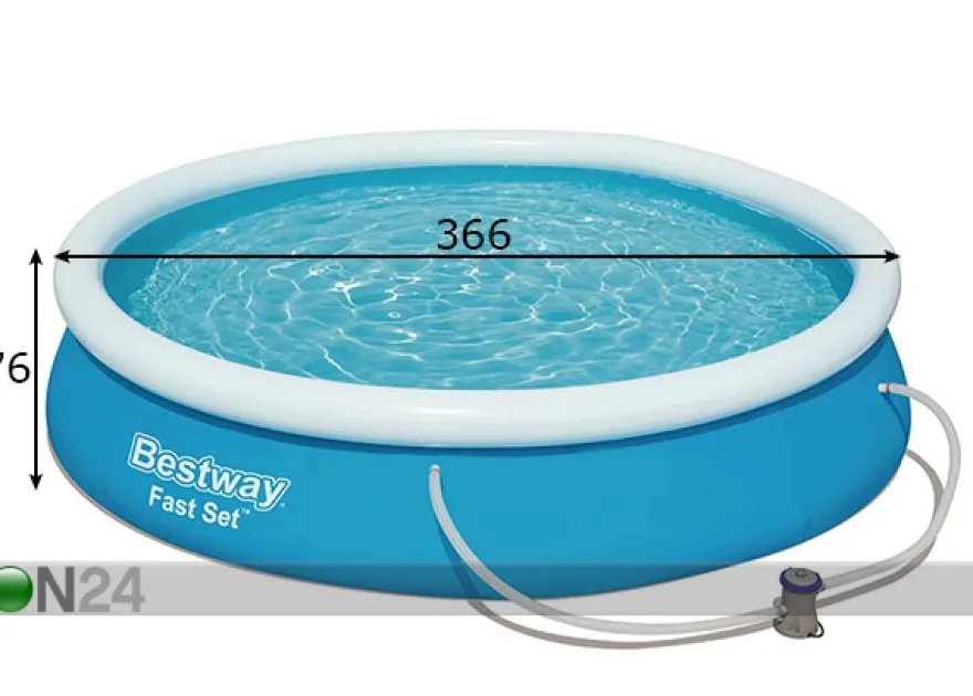 Uima-allas Bestway Fast Set 366x76 cm suodatinpumpulla