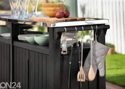 Ulkokeittiö pesualttaalla Keter Unity Chef 51x237 cm, grafiit