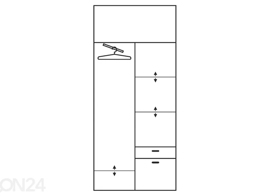Vaatekaappi 100 cm