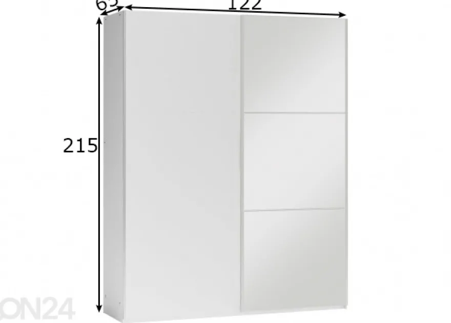 Vaatekaappi Figo 122 cm