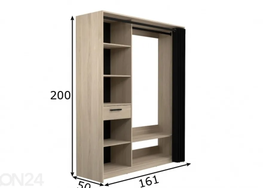 Vaatekaappijärjestelmä Cosy 161 cm