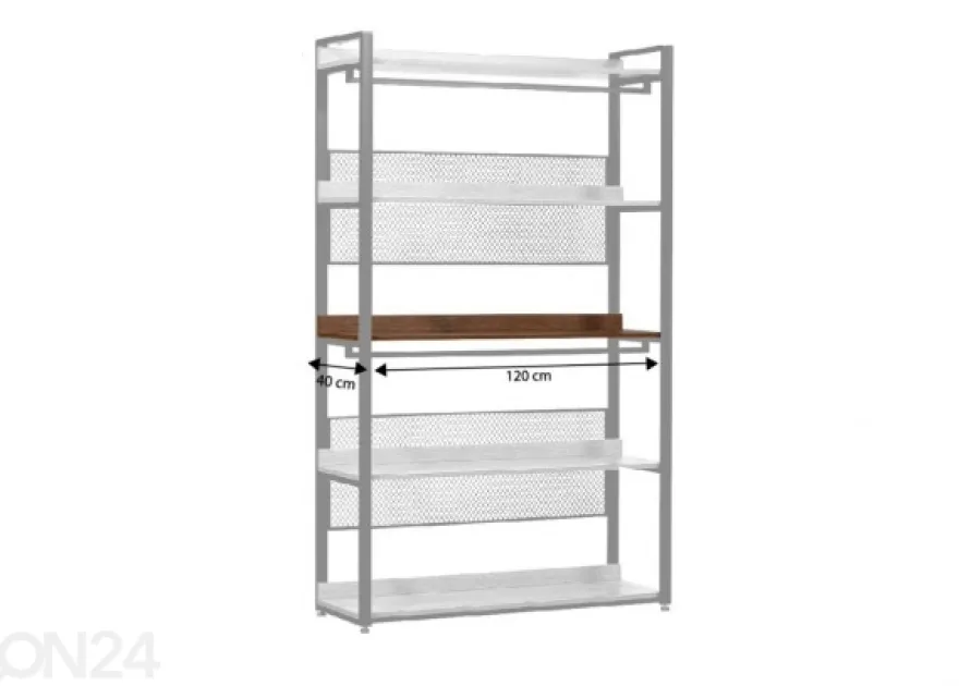 Vaatekaappijärjestelmän hylly (120 cm, tumma)