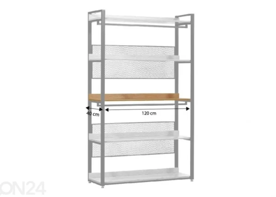 Vaatekaappijärjestelmän hylly (120 cm, vaalea)