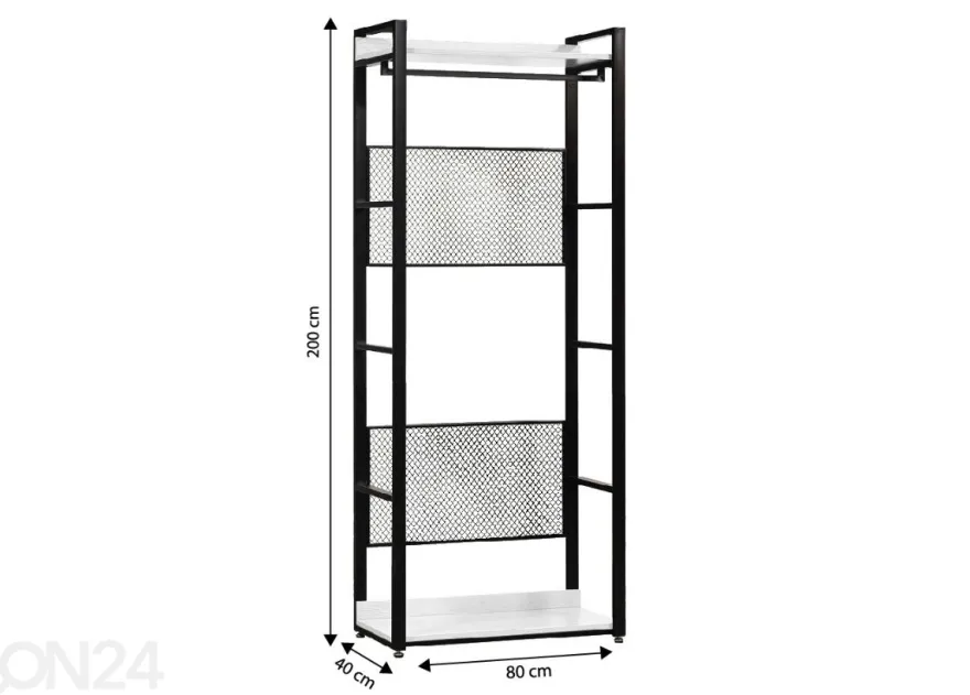 Vaatekaappijärjestelmän runko 80 cm