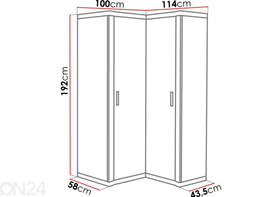 Vaatekaappi Laila 100 cm