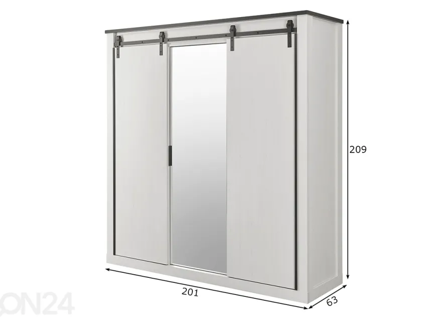Vaatekaappi Sherwood 162 cm