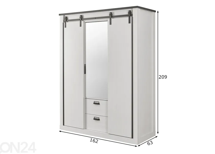 Vaatekaappi Sherwood 162 cm