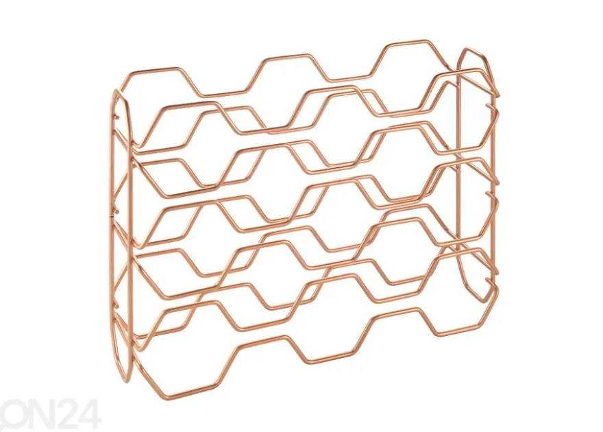 Viinipulloteline 15:lle pullolle Hexagon, 43x12x34 cm, pronssi