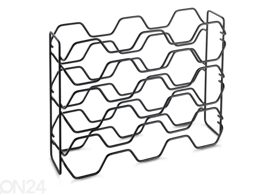 Viinipulloteline 15:lle pullolle Hexagon, 43x12x34 cm, musta