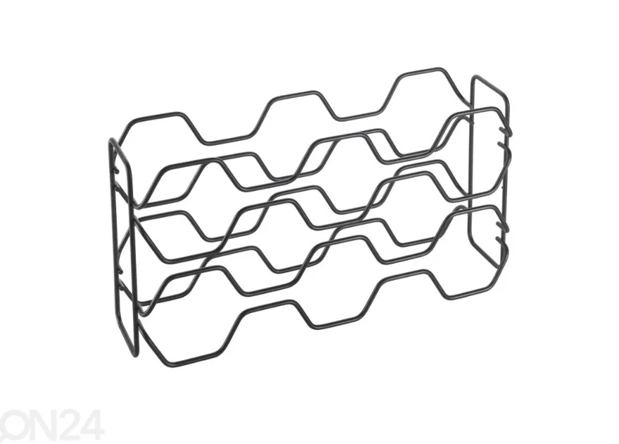 Viinipulloteline 10:lle viinipullolle Hexagon, 43x12x11 cm, musta