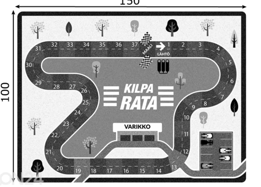 Village’s lasten matto Formula 100x150 cm