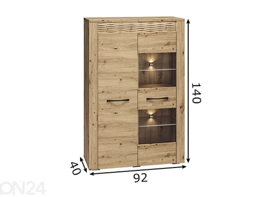 Vitriinikaappi Artis 92 cm
