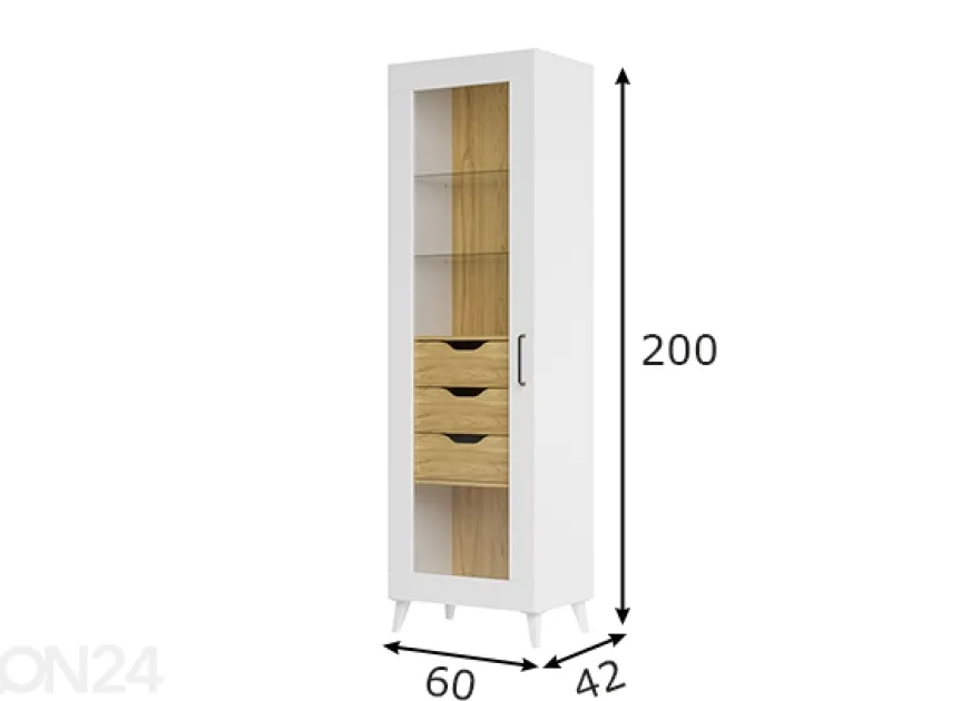 Vitriinikaappi Barris 200 cm