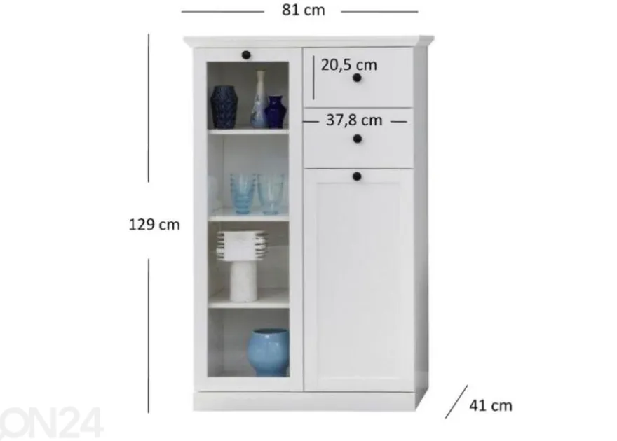 Vitriinikaappi Brandson 81 cm