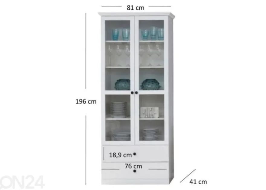 Vitriinikaappi Brandson 81 cm