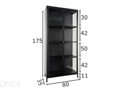 Vitriinikaappi Bunbury 80 cm