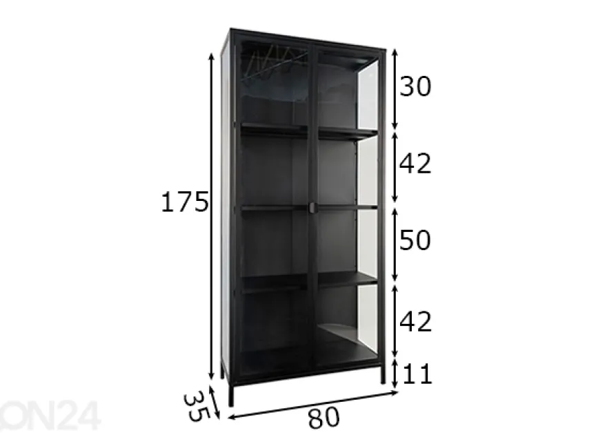 Vitriinikaappi Bunbury 80 cm