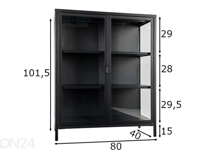 Vitriinikaappi Bunbury 80 cm