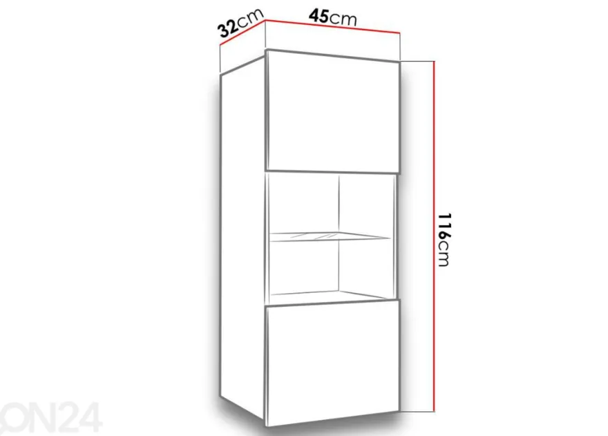 Vitriinikaappi Claudia 45 cm