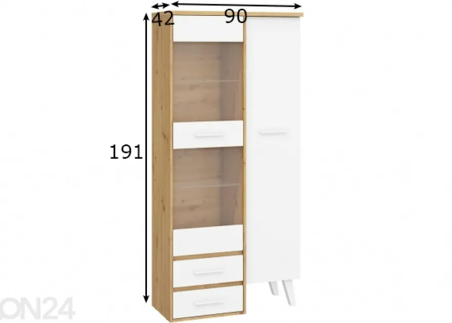 Vitriinikaappi Clon 90 cm