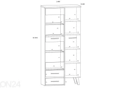 Vitriinikaappi Clon 90 cm