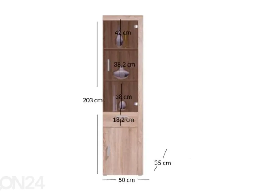 Vitriinikaappi Damis 50 cm