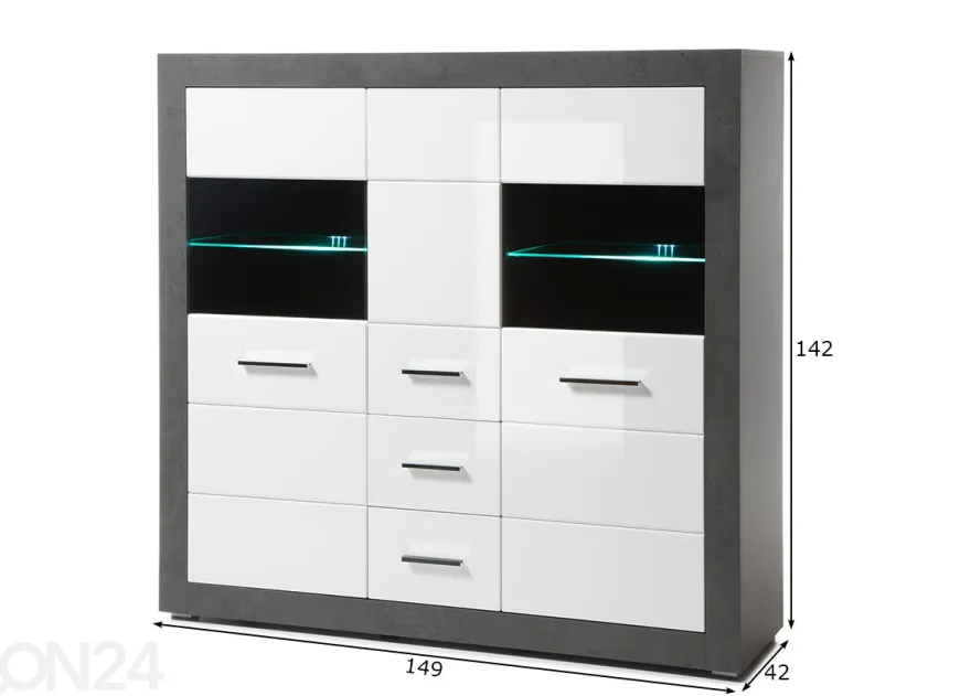 Vitriinikaappi Etero 149 cm