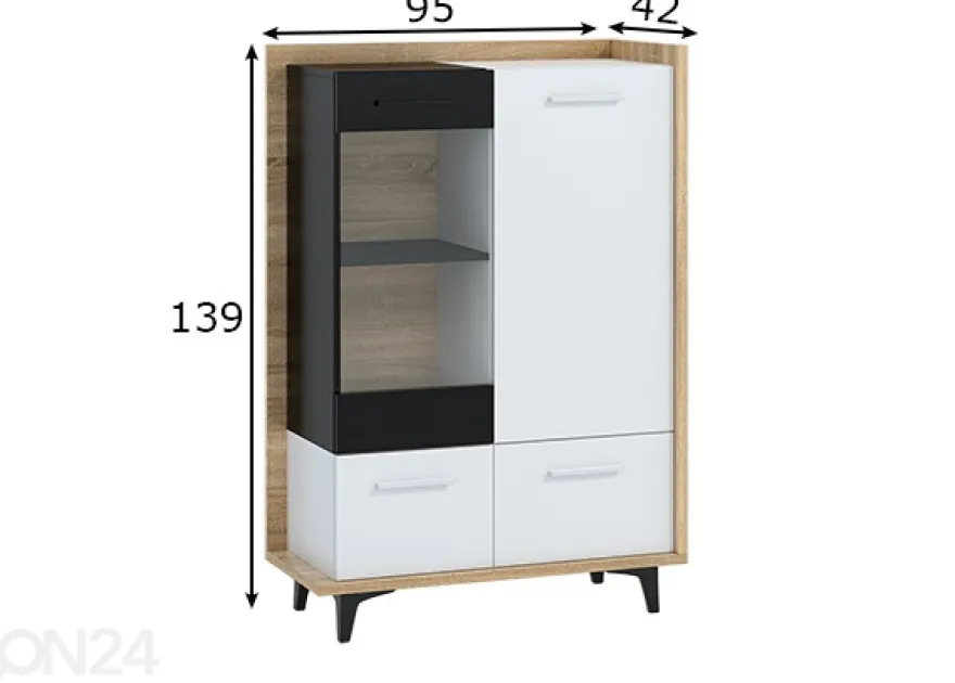 Vitriinikaappi Kinsale 95 cm
