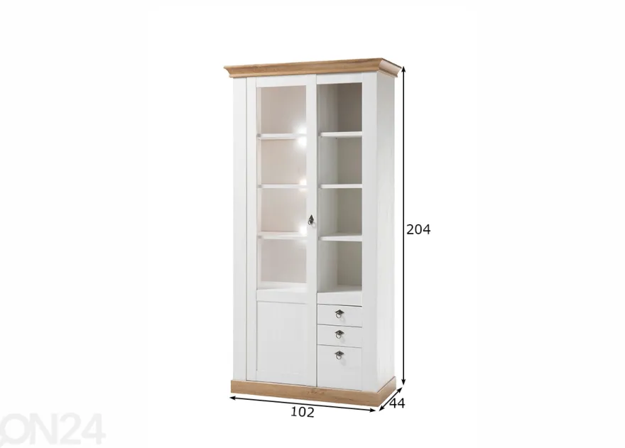 Vitriinikaappi Landhaus 102 cm