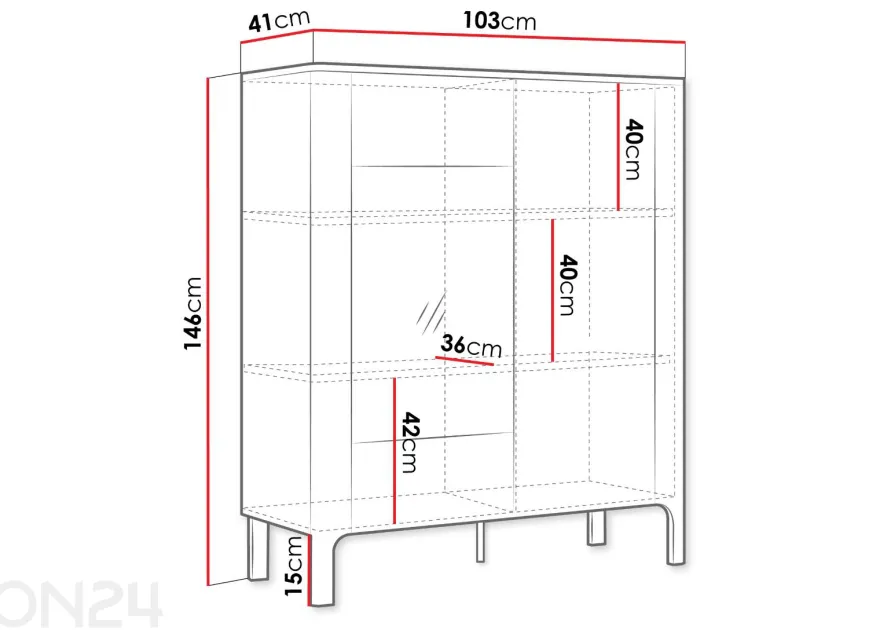 Vitriinikaappi Malumi + LED