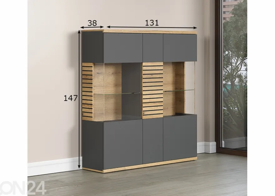 Vitriinikaappi Norris 131 cm