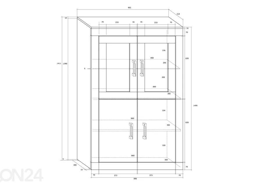 Vitriinikaappi Skibbereen 90 cm