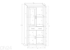 Vitriinikaappi Skibbereen 90 cm