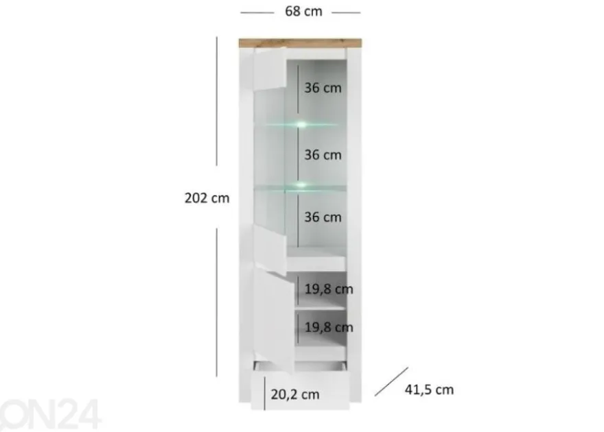 Vitriinikaappi Vigo 68 cm